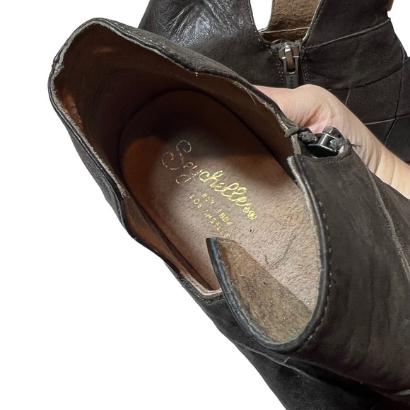 Seychelles Brown Woven Leather Ankle Bootie, Size 9 - Picture 7 of 13